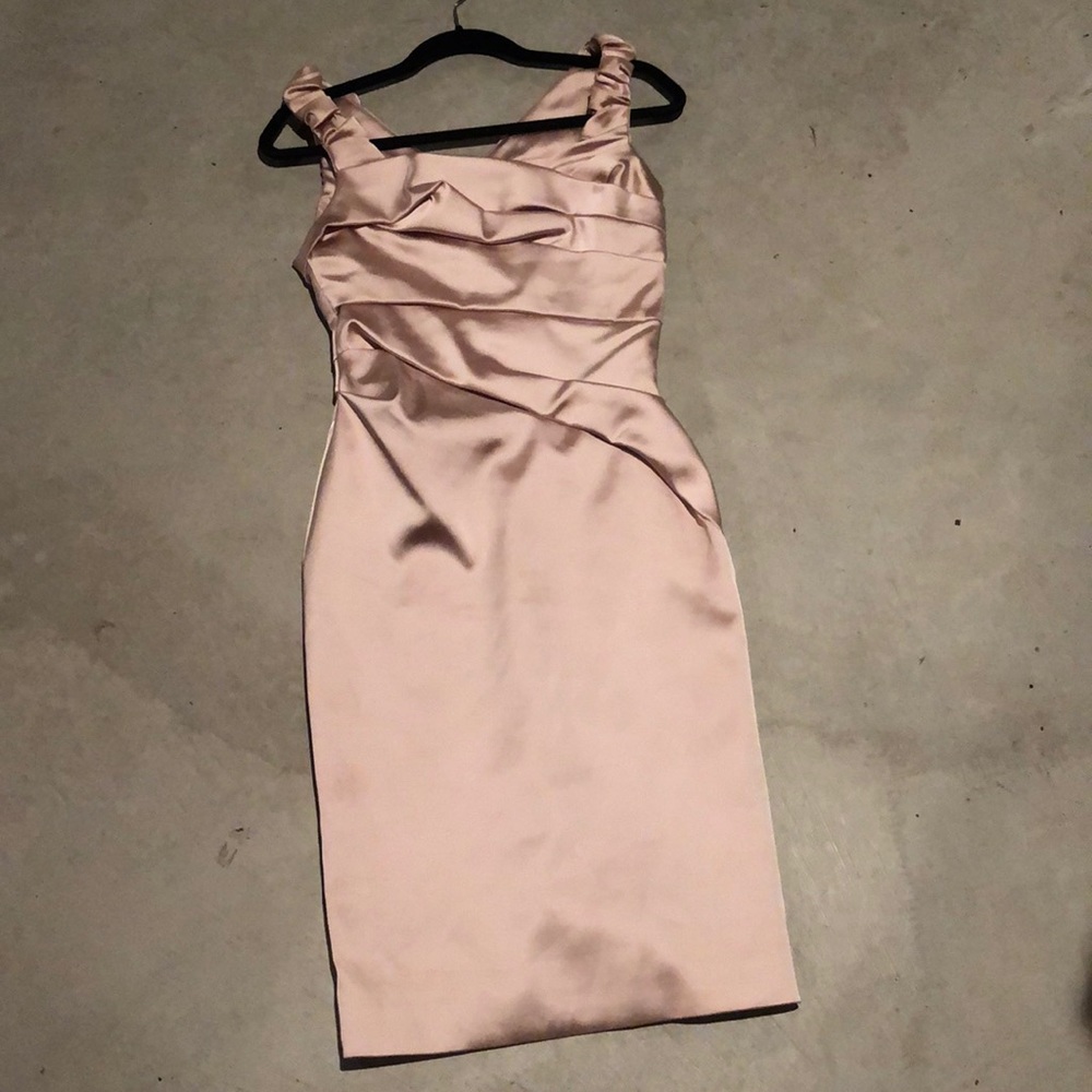 Blush satin dress